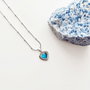 Heliophilia Silver Collar Blue Heart Grey